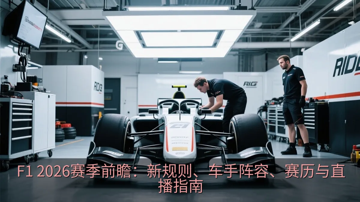 赛车工程师在车库内检查开放式赛车